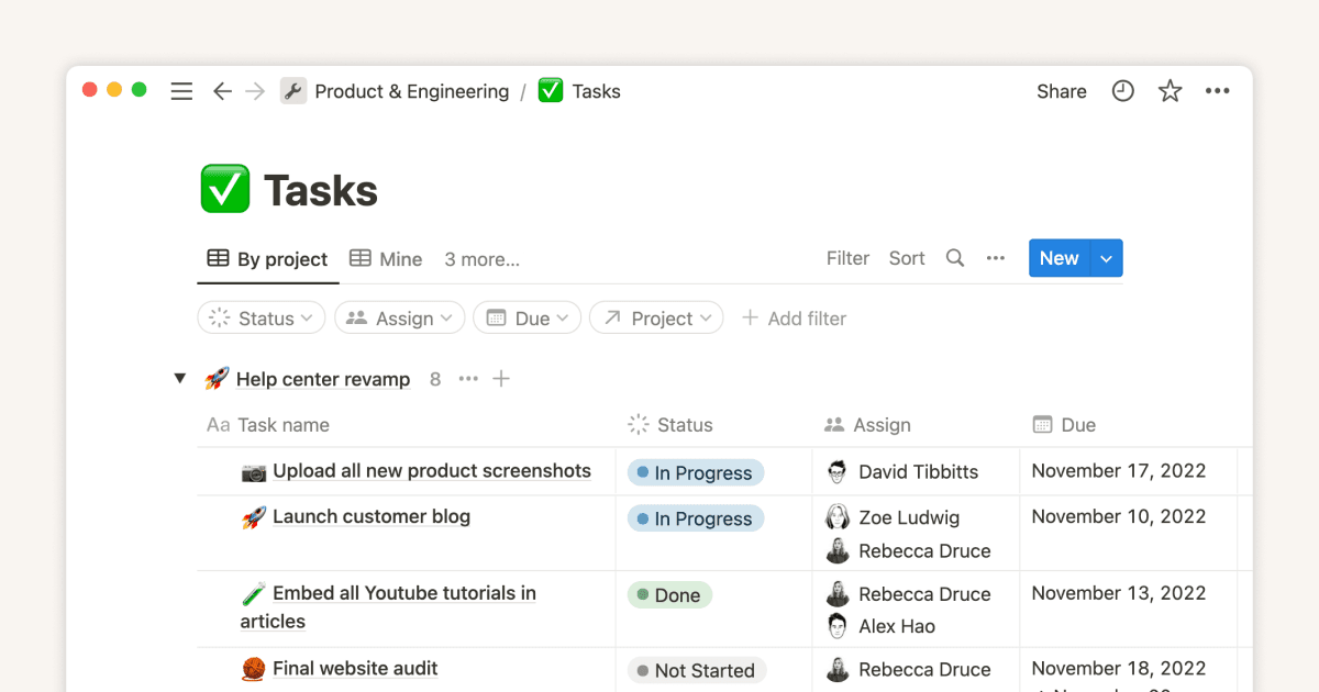 Show your team how to organize, track and manage work in Notion