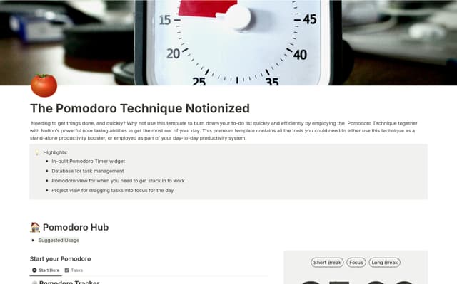 Pomodoro Technique - Notionized