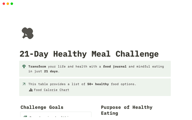 21 Day Healthy Meal Challenge